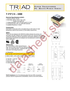 VPP20-1000 datasheet  